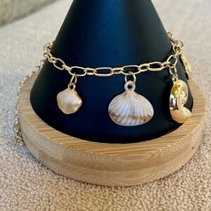 Beach Vibes Gold Sea Shore Charm Bracelet